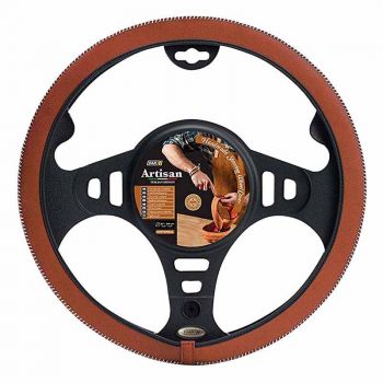Κάλυμμα Tιμονιού Handmade Δερματίνη Καφέ Medium 37-39cm HMA70WN - Steering wheel covers