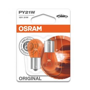 Λάμπες Φλας PY21W BAU15S Πορτοκαλί 12volt 21 watt Original Line Osram 7507-02B 2 Τεμάχια - Headlights - Xenon - Bulbs
