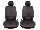 Auto GS - Car body coverings leatherette Royal pair 2pcs front black with red seam - Cases - Stands - Covers