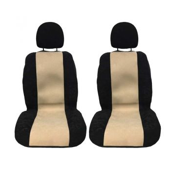 Πλατοκαθίσματα Μπροστινά Alcadara Super Fresh Μαύρο-Μπεζ 2 Τεμάχια - Cases - Stands - Covers