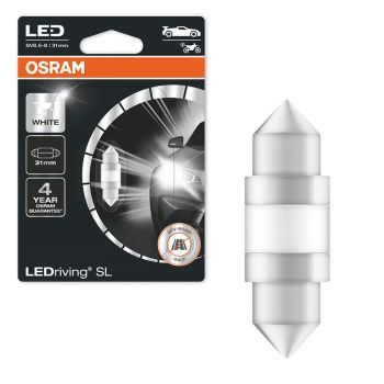Λάμπα Led Σωληνωτή 31mm C5W SV8.5-8 12volt 1 watt 6000k Osram 6438DWΡ-01Β 1 Τεμάχιο - Headlights - Xenon - Bulbs
