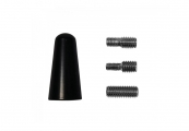 Auto GS - Universal Aluminum Car Roof Antenna Conical Small 3cm Black With 3 Adapters - Audio / Video