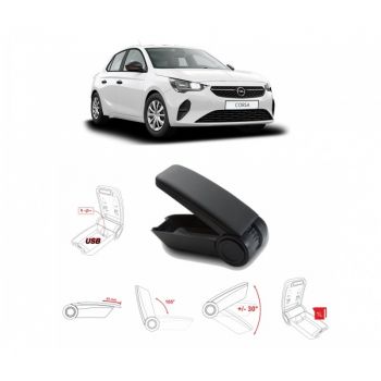 Κονσόλα Χειροφρένου Τεμπέλης Armster OE1 Με Usb Για Opel Corsa F 2020+ Χωρίς Εργοστασιακό Τεμπέλη Μαύρο Χρώμα - Consoles