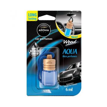 Αρωματικό Αυτοκινήτου Κρεμαστό Μπουκαλάκι Με Ξύλινο Καπάκι Aroma 6ml Με Άρωμα Ocean Aqua - Interior