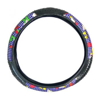 Κάλυμμα Τιμονιού Αυτοκινήτου Δερματίνη Παραστάσεις Μπλε Medium 38cm - Steering wheel covers