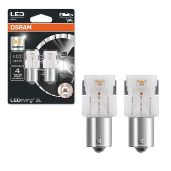 Λάμπες Led Για Φλας P21W BA15S Πορτοκαλί 12volt 1.3 watt Osram 7506DYP-02B 2 Τεμάχια - Headlights - Xenon - Bulbs