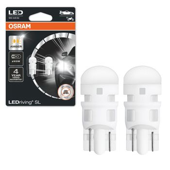 Λάμπες Led Για Φλας T10 12volt 1watt Πορτοκαλί Osram 2827DYP-02B 2 Τεμάχια - Headlights - Xenon - Bulbs