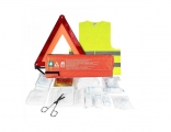 Auto Gs - Car Safety Set / KTEO Set With Din certification 3 Pieces In Case With Triangle Zipper, Pharmacy, Combi Plus Vest - Essentials