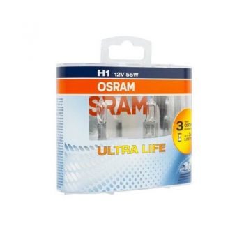 Λάμπες Αλογόνου H1 12V 55w Ultra Life Osram 64150ULT 2 Τεμάχια - Headlights - Xenon - Bulbs