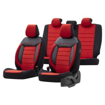 Καλύμματα Αυτοκινήτου Otom Comfortline Design Universal Sued / Rachel / Δερματίνη Σετ Εμπρός / Πίσω 11 Τεμαχίων Μαύρο - Κόκκινο CMF-207 - Cases - Stands - Covers