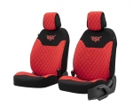 Front Seat Covers Otom RSX Sport Fabric Embroidered Quilted Red / Black RSXL-104 2 Pieces - Cases - Stands - Covers