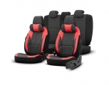 Car Covers Otom Voyager Universal Linen Cloth / Rachel / Leather Set Front / Back 13 Pieces Black With Red VYG-104 - Cases - Stands - Covers