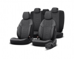 Car Covers Otom "Throne" Universal Linen Cloth / Rachel / Leather Set Front / Back 11 Pieces Gray / Black THR-102 - Cases - Stands - Covers