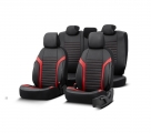 Καλύμματα Αυτοκινήτου Otom Coral Design Universal Full Δερματίνη Σετ Εμπρός / Πίσω 11 Τεμαχίων Μαύρο / Κόκκινο CRΑL-104 - Cases - Stands - Covers