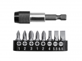 Tips with Magnetic Adapter Set of 9 pcs. - Bits screw driving