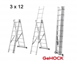 Τριπλή Σκάλα Επεκτεινόμενη Αλουμινίου 3 x 12 Σκαλοπάτια GeHOCK - Ladders