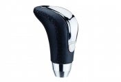 Auto GS - Universal Black / Nickel Gear Lever Knob With Seams For Normal Reverse - Gear / Handbrake levers