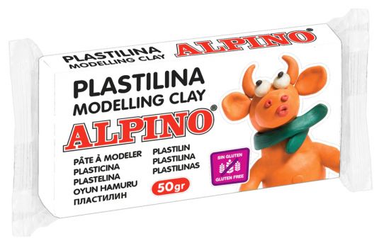 ALPINO πλαστελίνη 088DP00005601, χωρίς γλουτένη, 50γρ, λευκή - Office Supplies