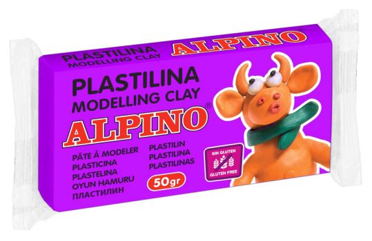 ALPINO πλαστελίνη 088DP00006001, χωρίς γλουτένη, 50γρ, μωβ - Office Supplies