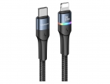 USAMS - καλώδιο Lightning σε USB Type-C US-SJ538, 20W, PD, 1.2m, μαύρο - Καλώδια