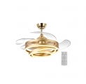 POWERTECH ανεμιστήρας οροφής HLL-0130 με LED φως, 72W, Φ106x50cm, χρυσός - Lighting