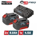 BORMANNN Pro BBP9966 Starter Kit 20V,Μπαταρίες 2x6.0Ah &amp;amp; Διπλός Ταχυφορτιστής ,Li-Ion,4.5A - Μπαταρίες