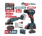 BORMANN Pro BBP5433X44T2CA Σετ Compact Brushless Κρουστικό Δραπαν/βιδο 65Νm και Γωνιακός Τροχός,ΒMC - Set Cordless Tools