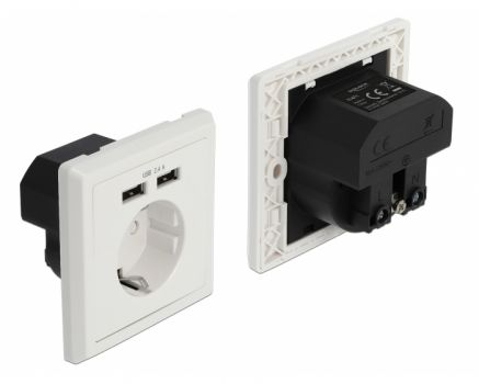 DELOCK Αντάπτορας ρεύματος 11471, 2x USB, 2.4A, λευκός - Electrical equipment