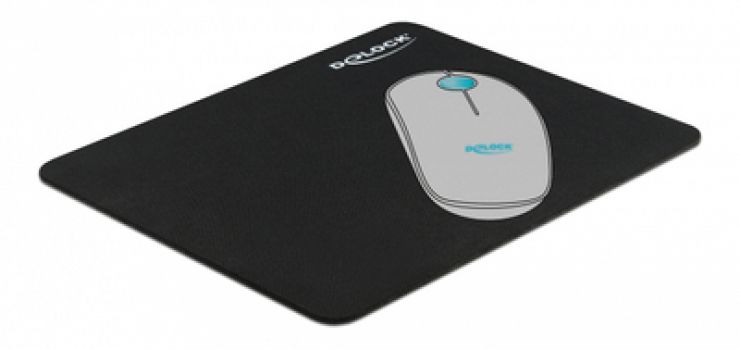 DELOCK mouse pad 12005, 22x18x0.2cm, μαύρο - Περιφερειακά PC