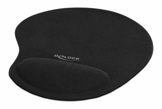 DELOCK mousepad 12040 με gel στήριγμα καρπού, 230 x 202mm, μαύρο - Περιφερειακά PC