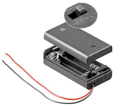 GOOBAY θήκη μπαταρίας με διακόπτη 12443, 2x AA LR6, αδιάβροχη, μαύρη - Electrical equipment