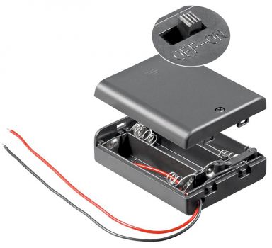 GOOBAY θήκη μπαταρίας με διακόπτη 12445, 3x AA LR6, αδιάβροχη, μαύρη - Electrical equipment