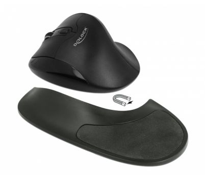 DELOCK ασύρματο ποντίκι 12552 για αριστερόχειρες, με βάση καρπού 1600dpi - Περιφερειακά PC