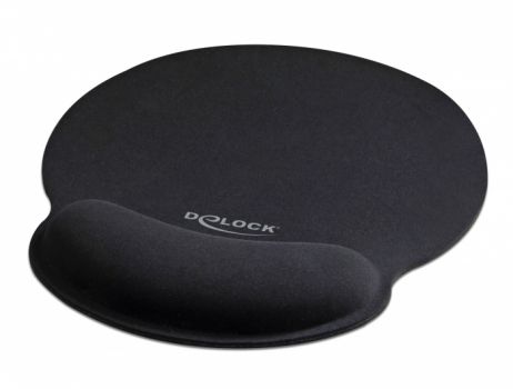 DELOCK Mousepad 12559 με στήριγμα καρπού, 252 x 227mm, μαύρο - Περιφερειακά PC