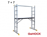 Σκαλωσιά Αλουμινίου Διπλή Αναδιπλούμενη 7 + 7 Σκαλοπάτια GeHOCK - Ladders