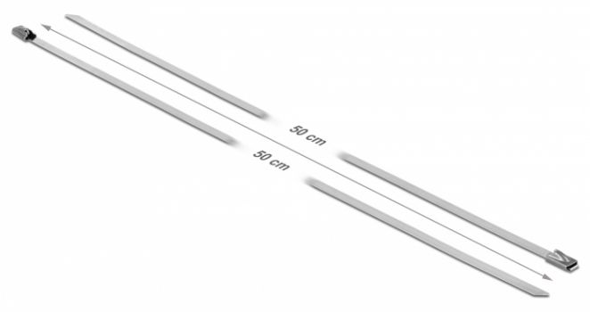 DELOCK μεταλλικός σφιγκτήρας καλωδίων 18770, 500x4.6mm, 10τμχ - Cables - Adapters