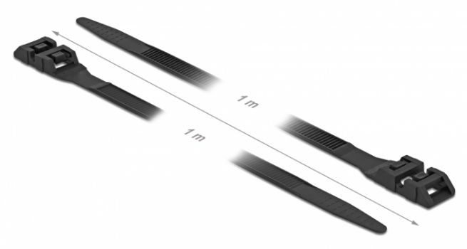 DELOCK Δεματικά καλωδίων 18891, 1000x9mm, μαύρο, 10τμχ - Cables - Adapters