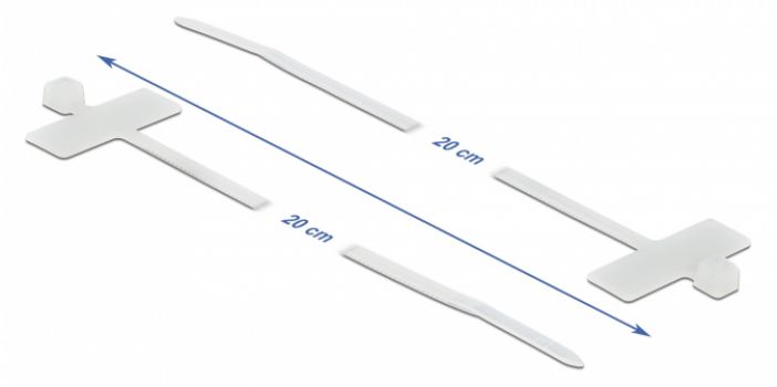 DELOCK Δεματικά καλωδίων 18955 με ετικέτα, 200x2.5mm, λευκά, 10τμχ - Cables - Adapters