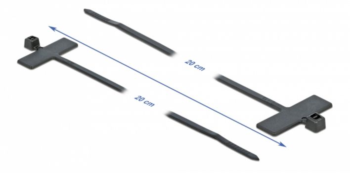 DELOCK Δεματικά καλωδίων 18959 με ετικέτα, 200x2.5mm, μαύρα, 10τμχ - Cables - Adapters