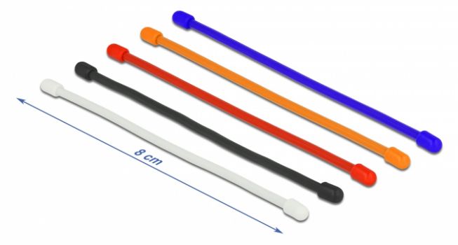 DELOCK Δεματικά καλωδίων 18970, εύκαμπτα, 80x4mm, χρωματιστά, 10τμχ - Cables - Adapters