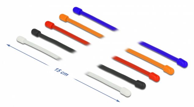 DELOCK Δεματικά καλωδίων 18971, εύκαμπτα, 150x4mm, χρωματιστά, 10τμχ - Cables - Adapters