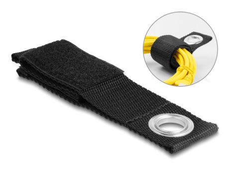 DELOCK ιμάντες τύπου Velcro 19560, 26 x 3.8cm, μαύρος, 5τμχ - Cables - Adapters