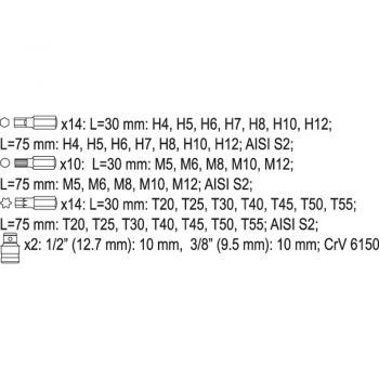 ΜYTΕΣ ΣΕΤ 40 ΤΜΧ. YT-0400 - Bits screw driving