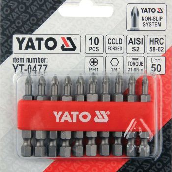 ΜYTΕΣ ΣΕΤ 10ΤΜΧ PH1X50MM S2 YT-0477 - Bits screw driving