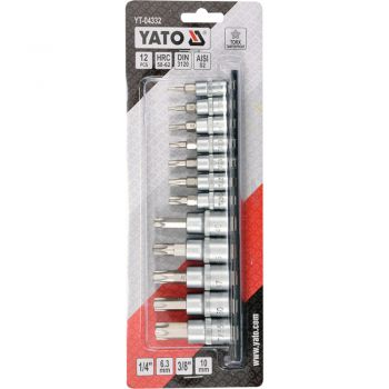 ΚΑΡΥΔΑΚΙΑ ΣΕΤ 12 ΤΕΜ 1/4-3/8 CR-V YT-04332 - Socket sets(Collections) - Sockets