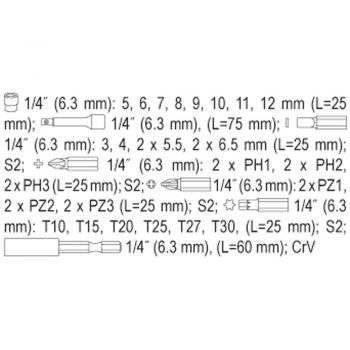 ΜYTΕΣ ΣΕΤ ΚΑΡΥΔ ΚΑΣΤ S2 34 ΤΕΜ YT-04623 - Bits screw driving