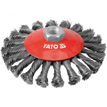 ΣΥΡΜΑΤΟΒΟΥΡΤΣΑ ΠΛΑΚΕ ΤΡΟΧΟΥ ΙΝΟΧ ΚΟΤΣΙΔΑ 125mm YT-4764 - Τροχοί Λειάνσεως - Συρματόβουρτσες