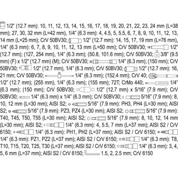 ΚΑΡΥΔΑΚΙΑ ΚΑΣΕΤΙΝΑ CrV 1/4” & 1/2” - 94 ΤΜΧ YT-12681 - Socket sets(Collections) - Sockets