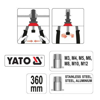 ΠΡΙΤΣΙΝΑΔΟΡΟΣ ΣΠΕΙΡΩΜΑΤΩΝ M3-M12 YT-36128 - Hand Tackers - Rivets