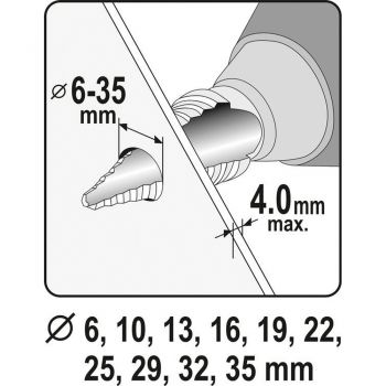 ΤΡΥΠΑΝΙ ΚΩΝΙΚΟ ΤΙΤΑΝΙΟΥ 6-35mm YT-44739 - Τρυπάνια - Βελόνια - Καλέμια